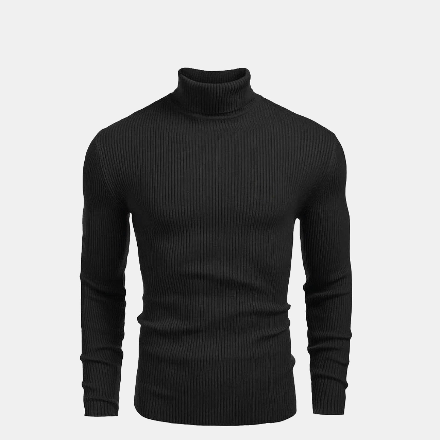 Woll-Zopfstrickpullover mit Rollkragen