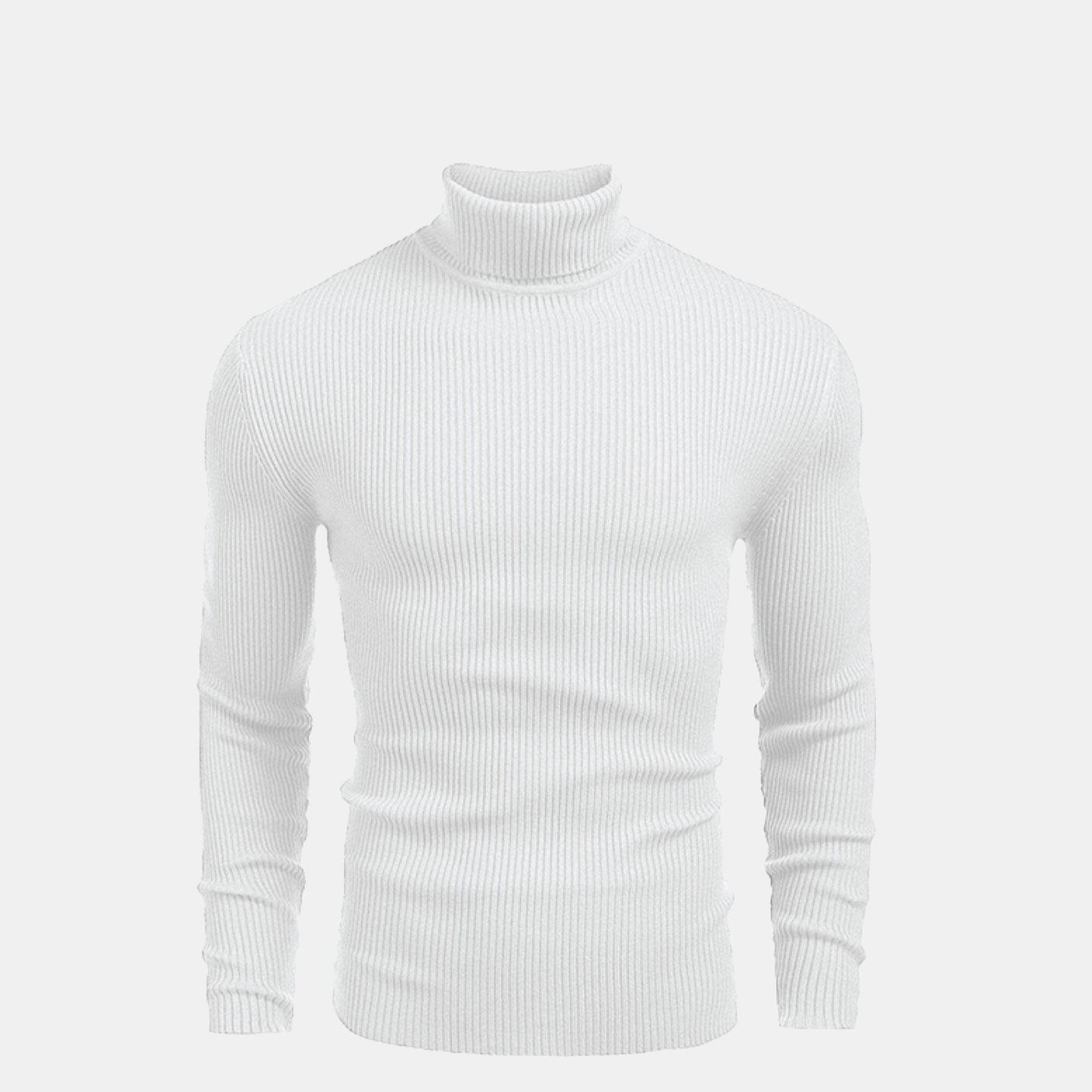 Woll-Zopfstrickpullover mit Rollkragen