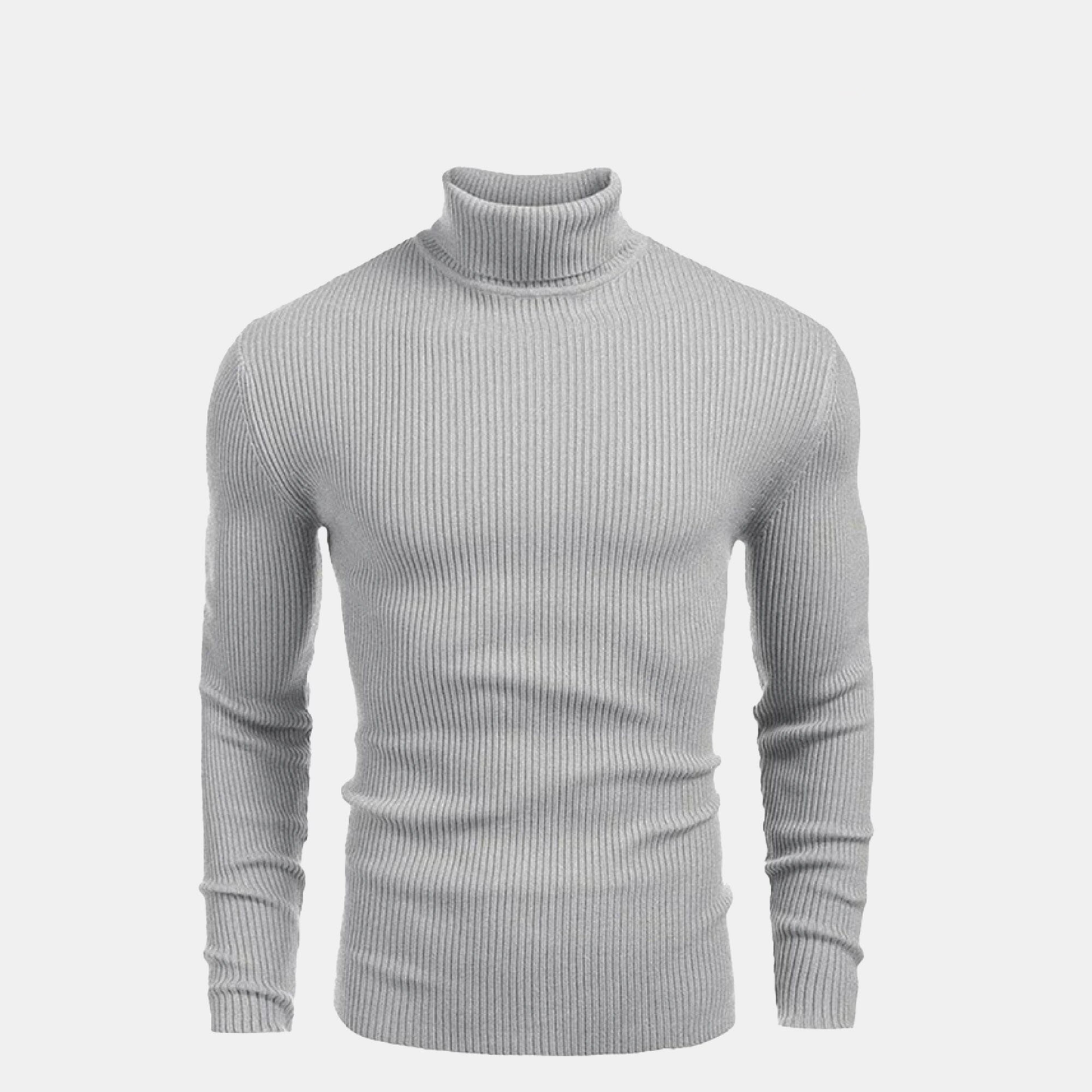 Woll-Zopfstrickpullover mit Rollkragen