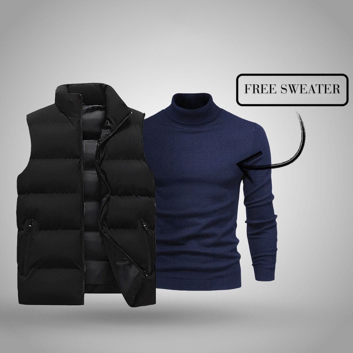 Weste + exklusiver Gratis-Pullover (AUSVERKAUF)