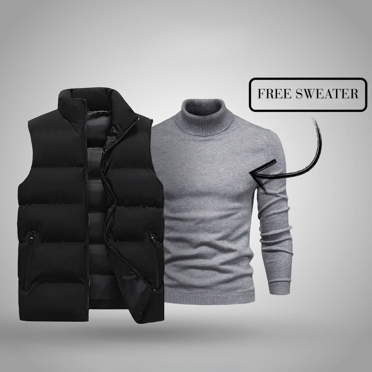 Weste + exklusiver Gratis-Pullover (AUSVERKAUF)