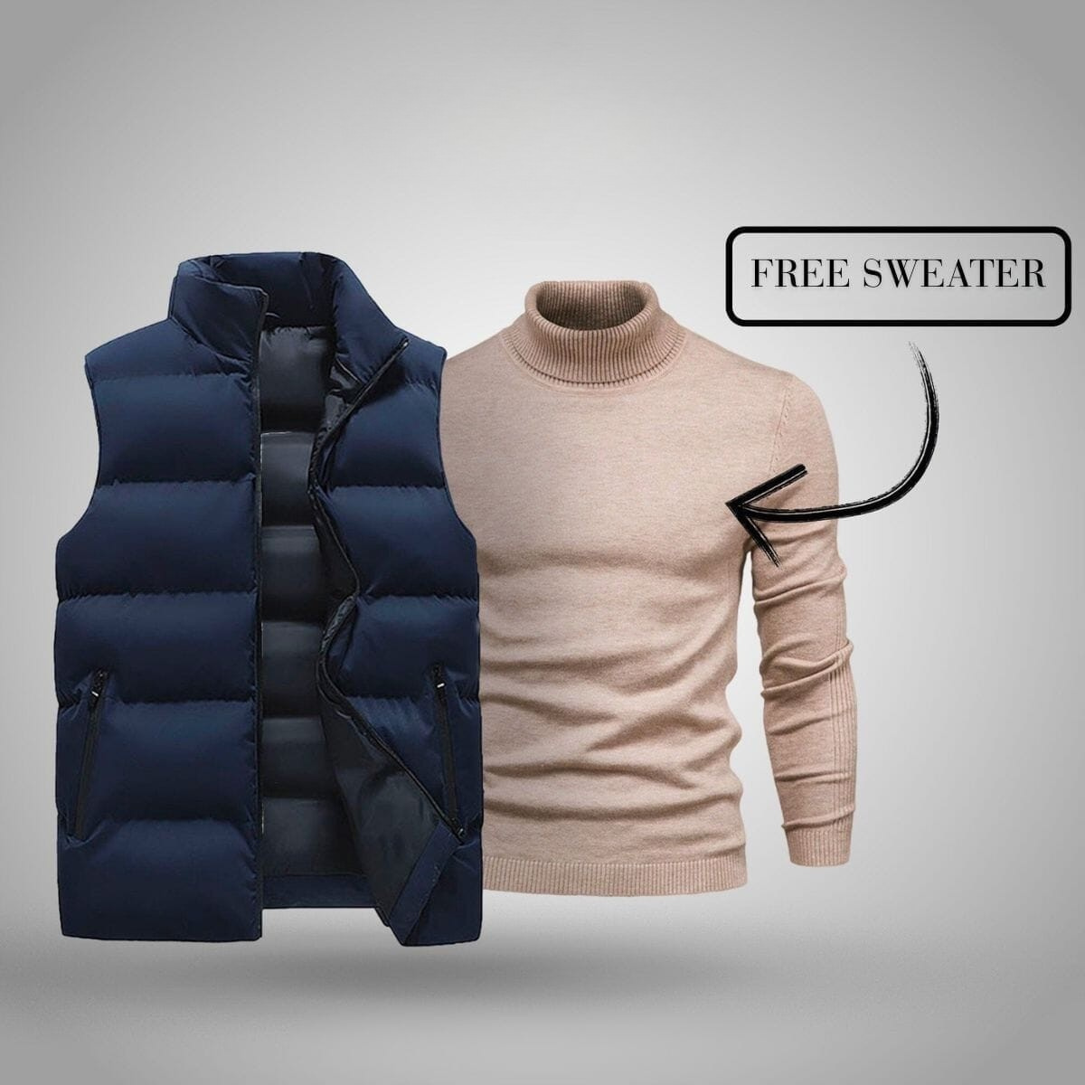 Weste + exklusiver Gratis-Pullover (AUSVERKAUF)