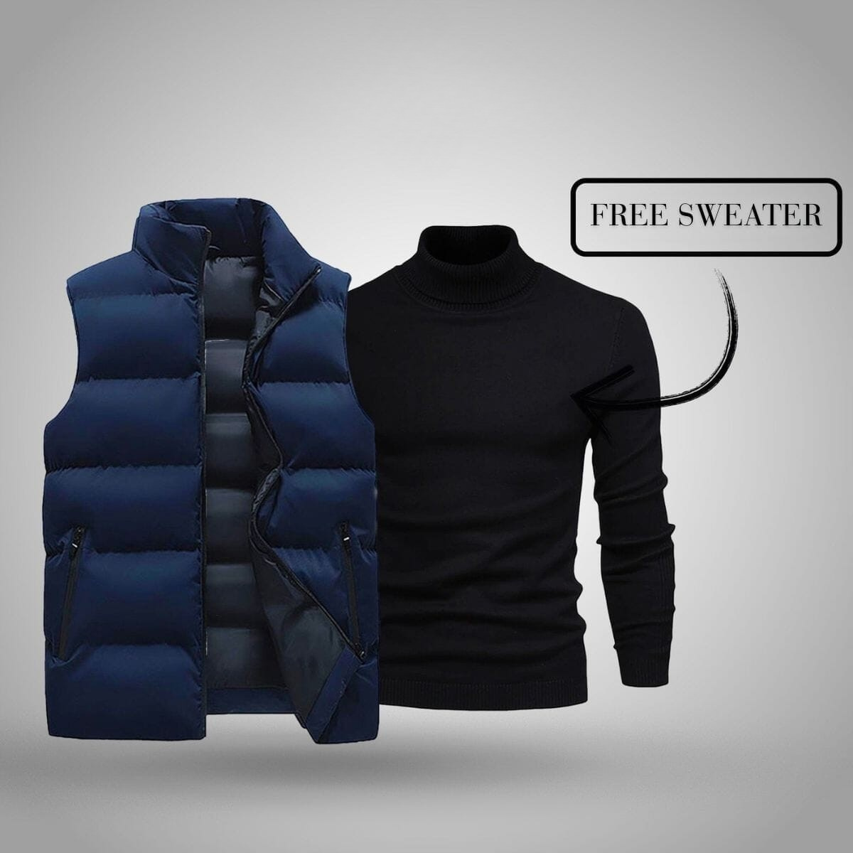 Weste + exklusiver Gratis-Pullover (AUSVERKAUF)