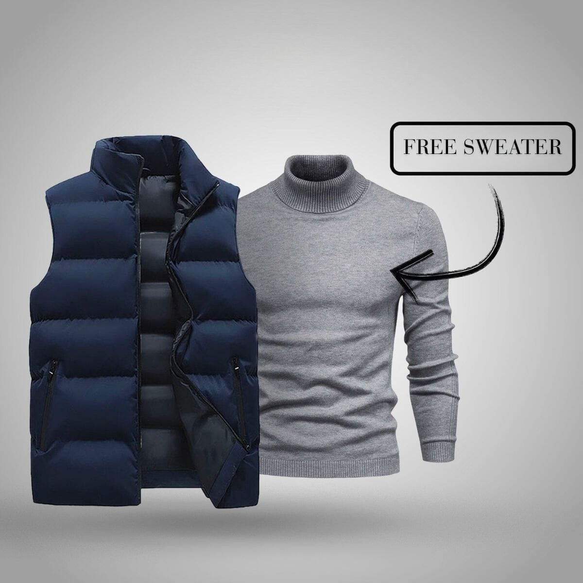 Weste + exklusiver Gratis-Pullover (AUSVERKAUF)